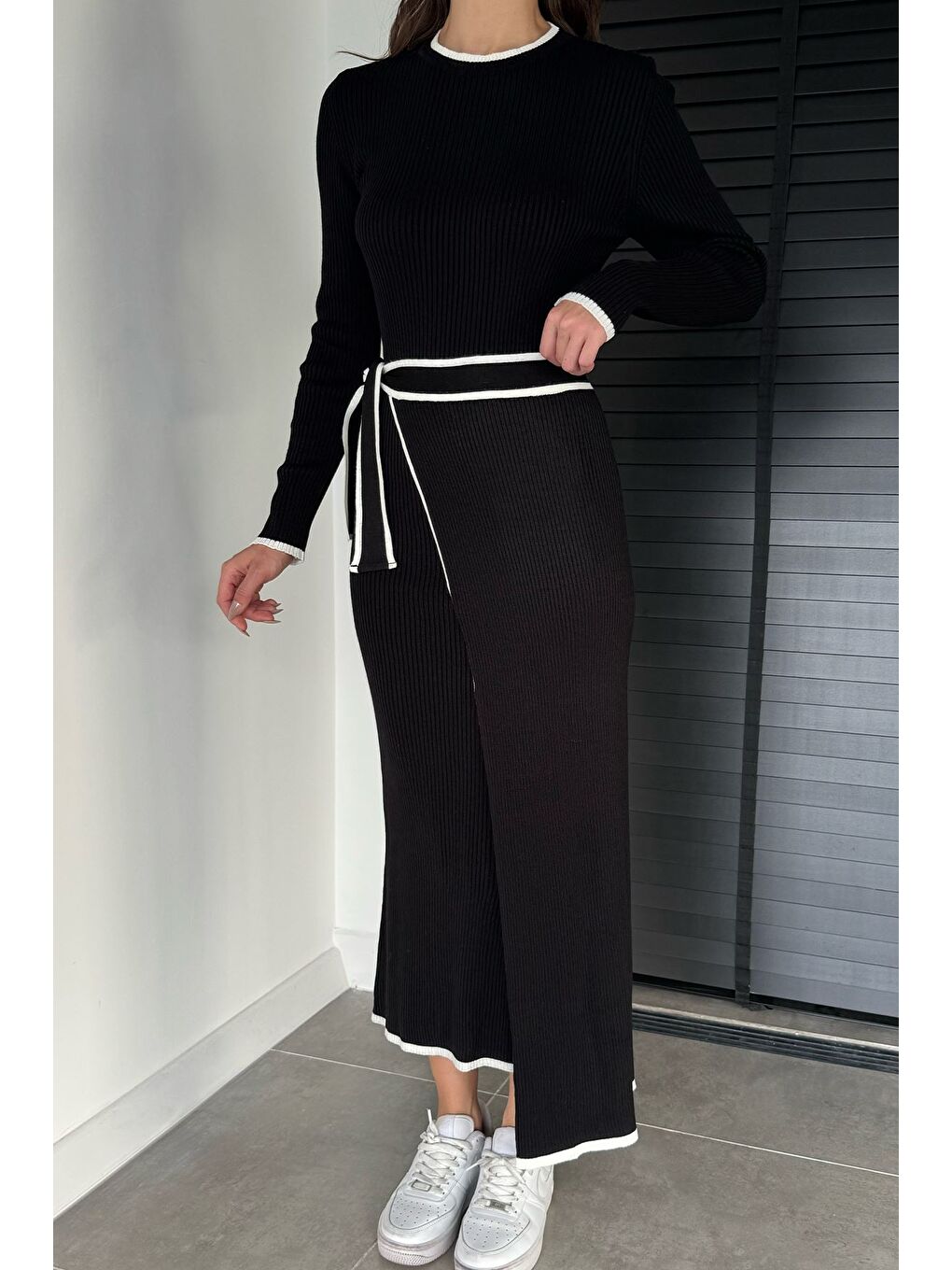 Siyah Kadın Triko Elbise-1