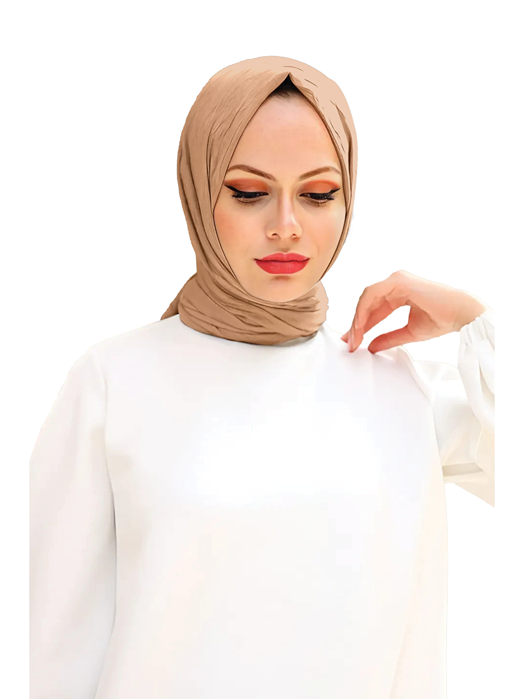 Bej Bambu Kraş Şal-1