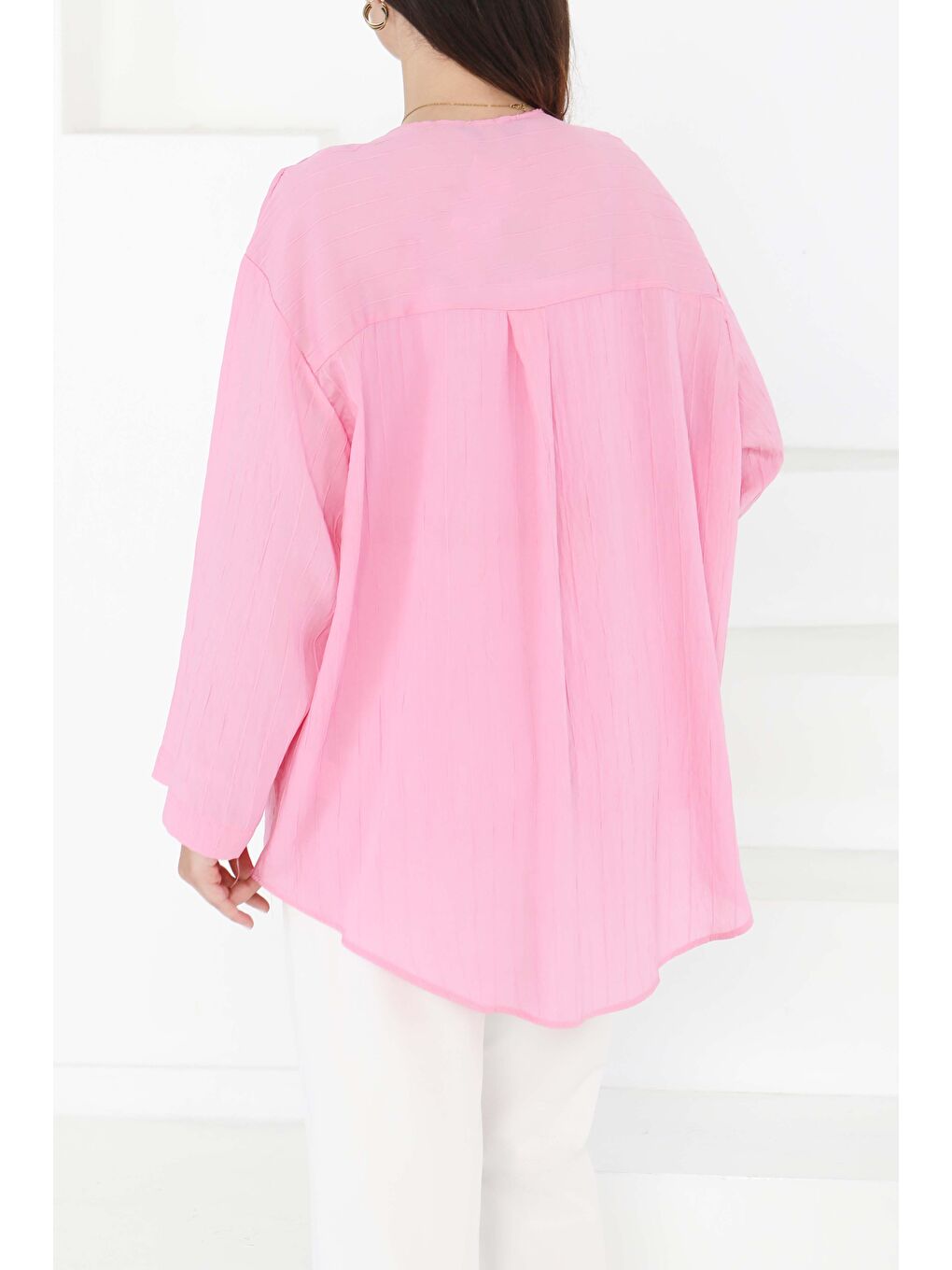 Bağlamalı Kimono Pembe - 27388-4