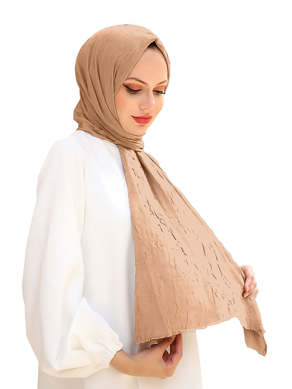 Bej Bambu Kraş Şal-2