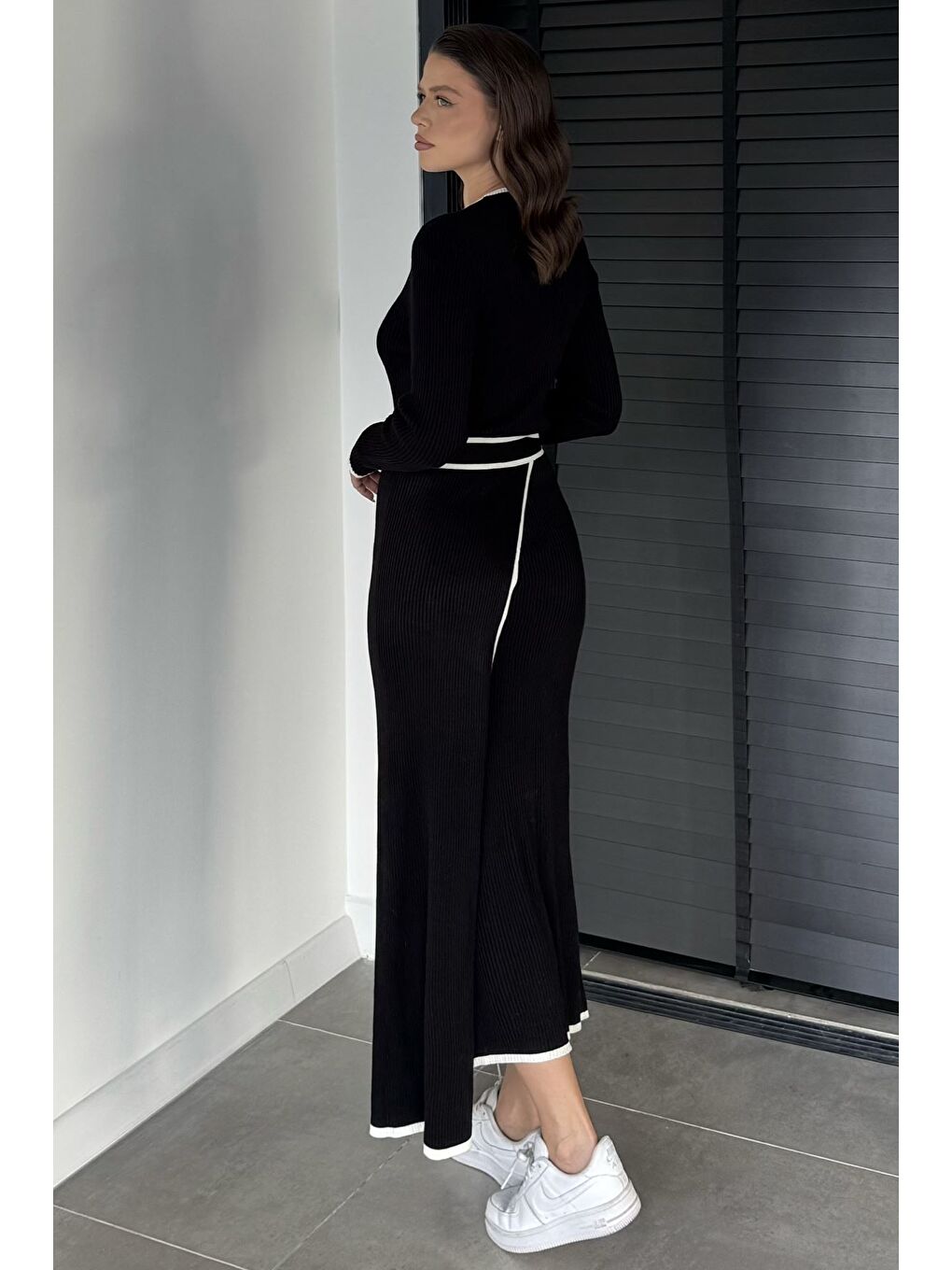 Siyah Kadın Triko Elbise-3