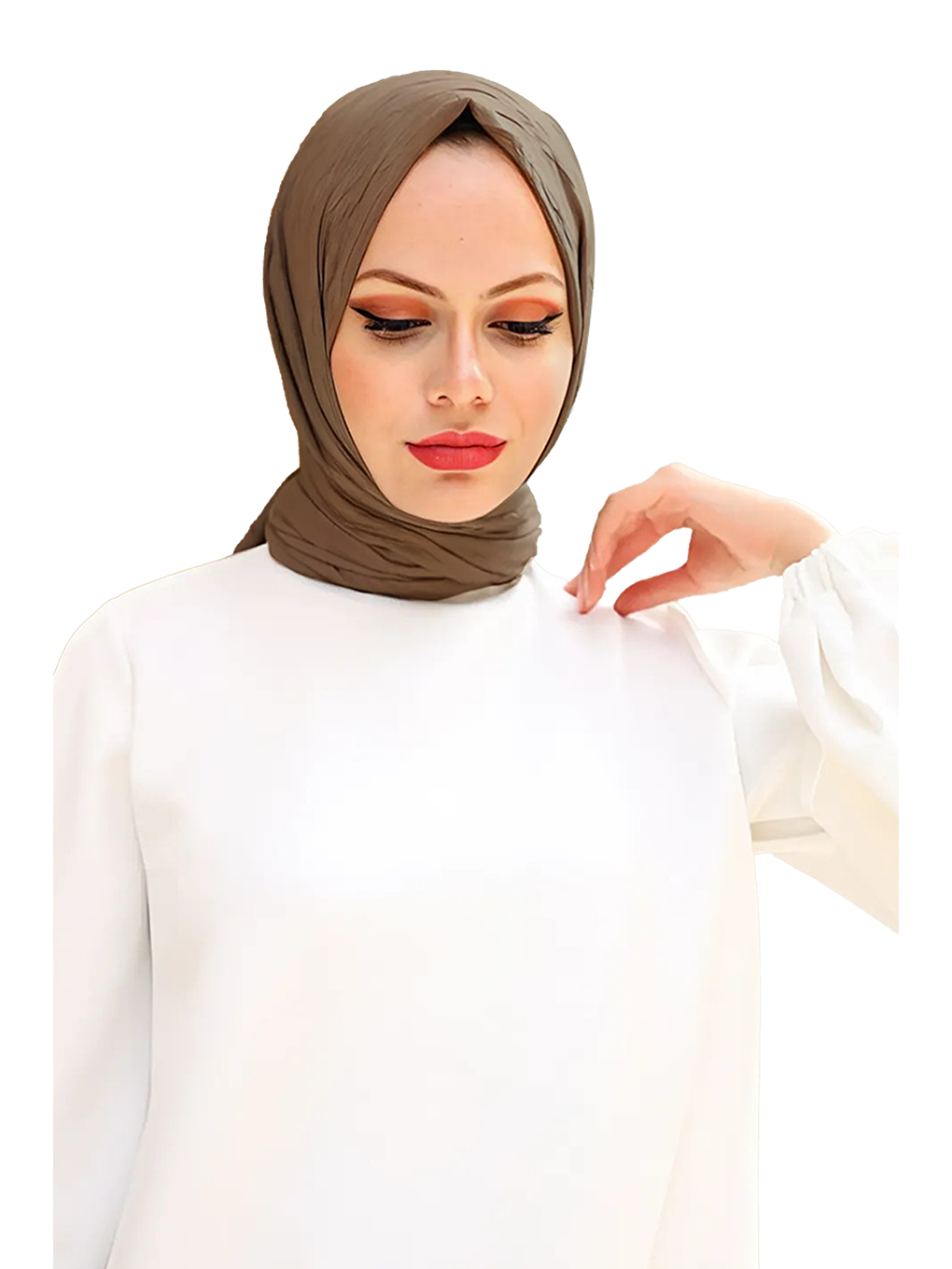 Kahverengi Bambu Kraş Şal-1