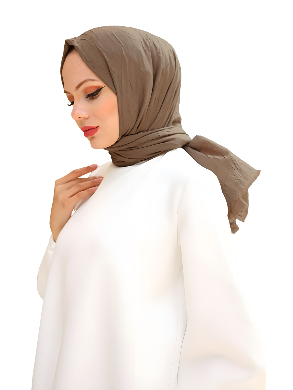 Kahverengi Bambu Kraş Şal-2