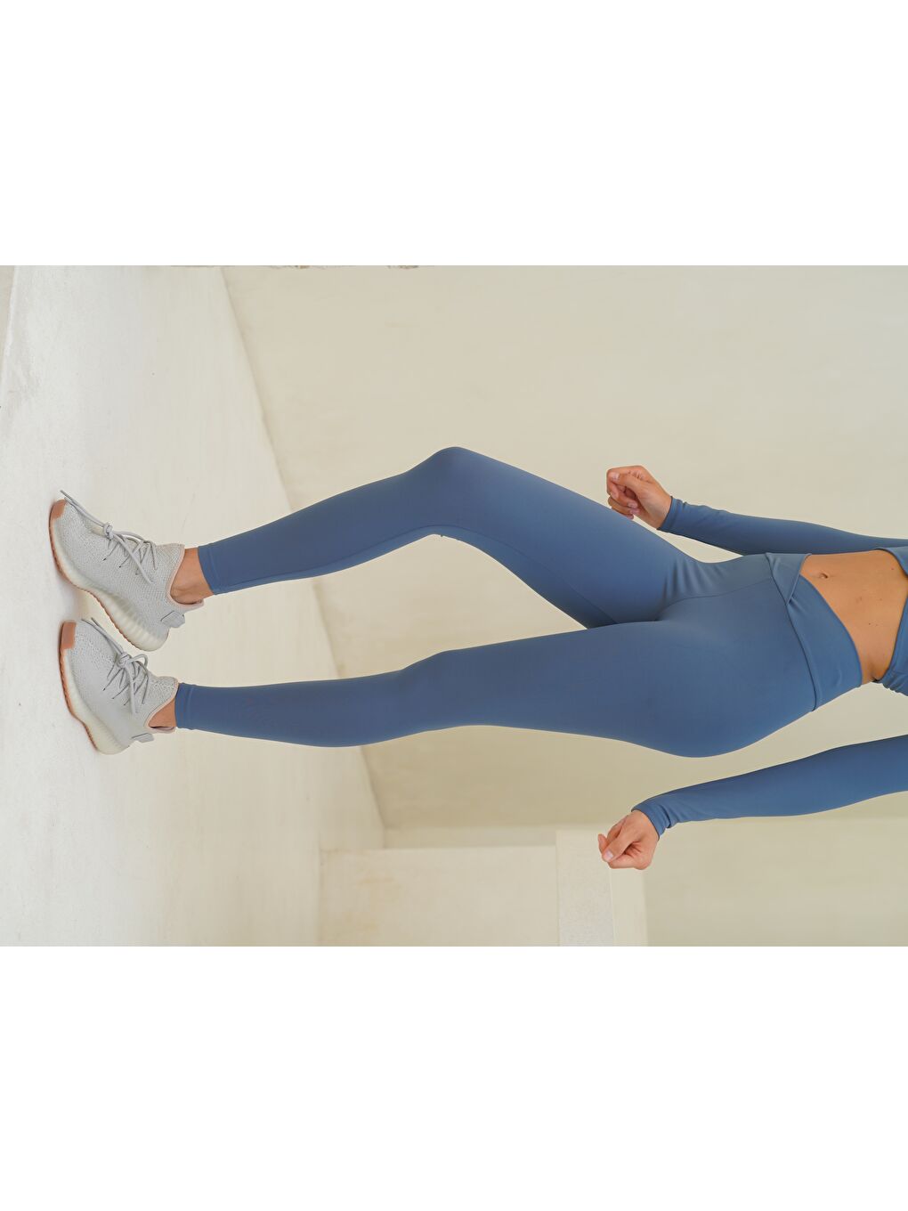 Gaia Çapraz Detay Uzun İndigo Tayt-2