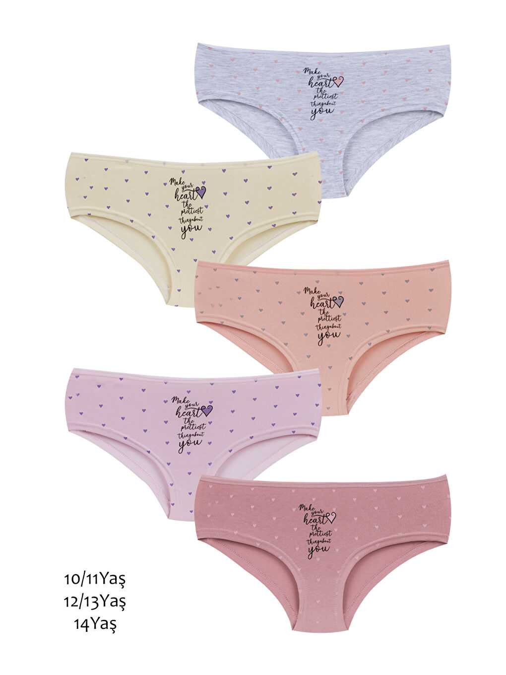 Karışık Kız Çocuk Pamuklu Hipster Külot 5'li Paket-1