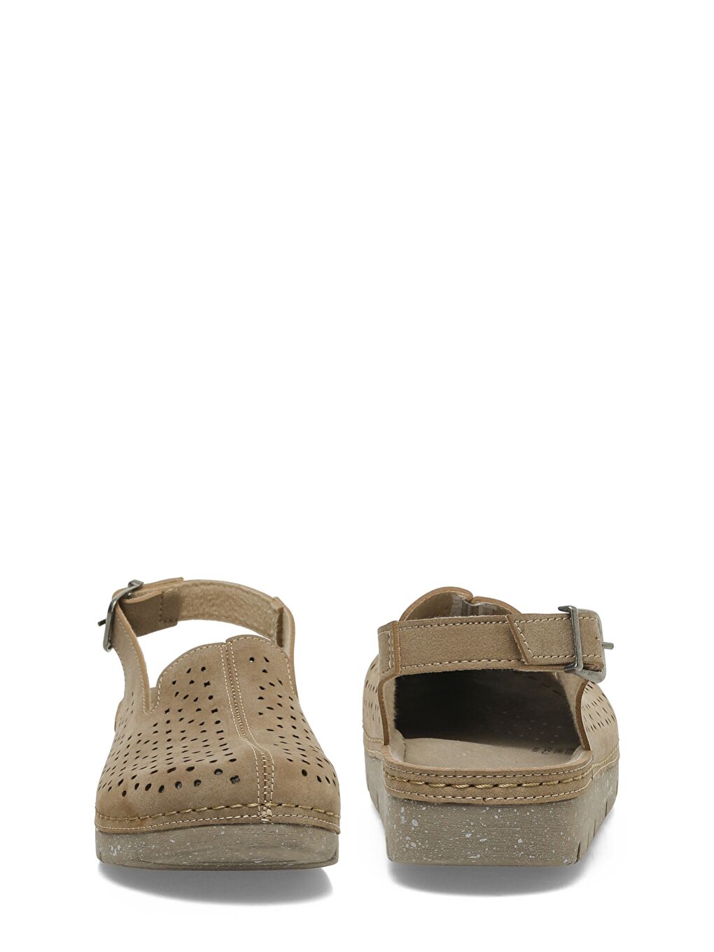 Bej 166931.NZ5FX Vizon Kadın Düz Sandalet-4