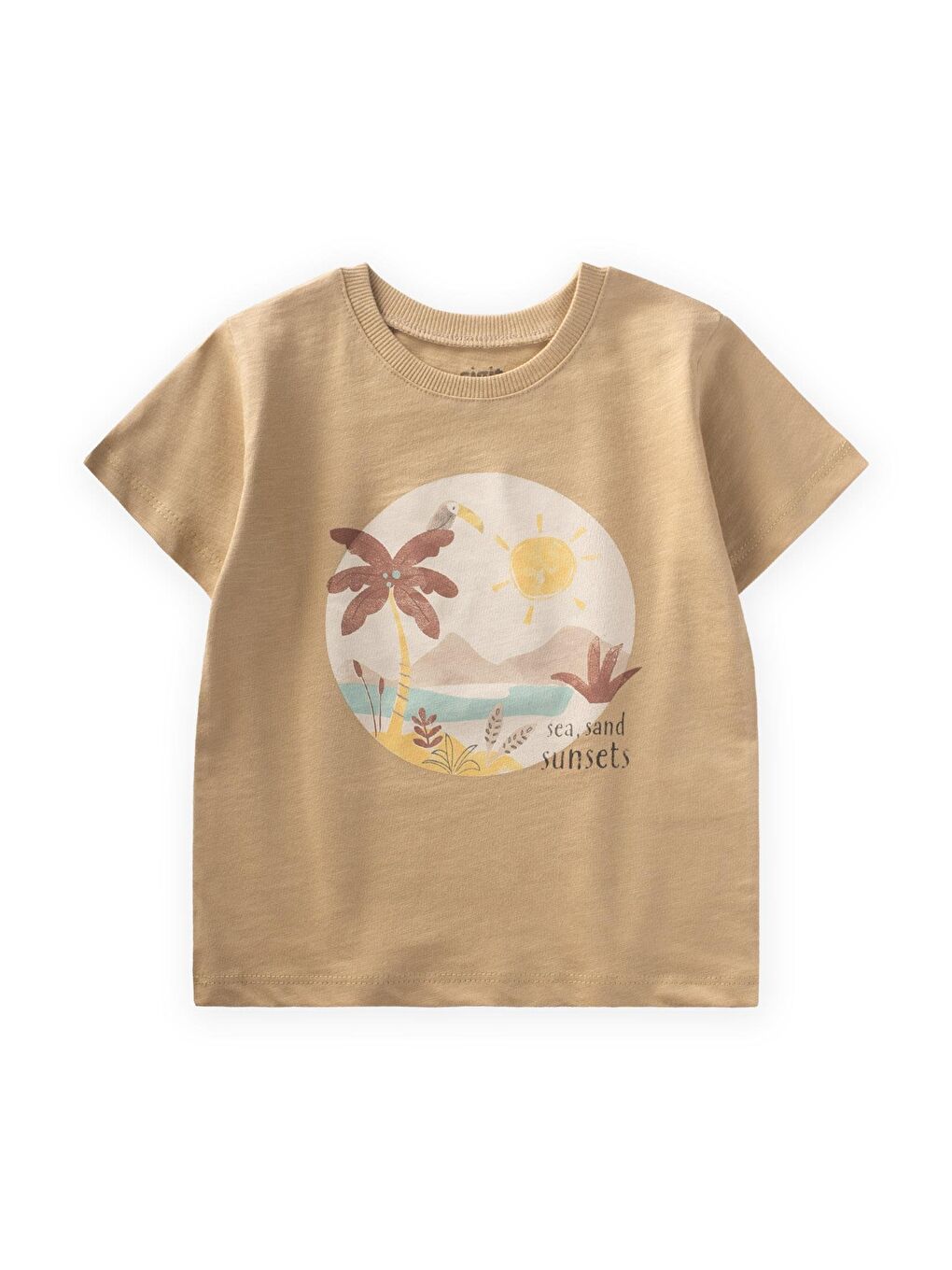 Turuncu Sunsets Baskılı T-Shırt 1-7 Yaş Kavun