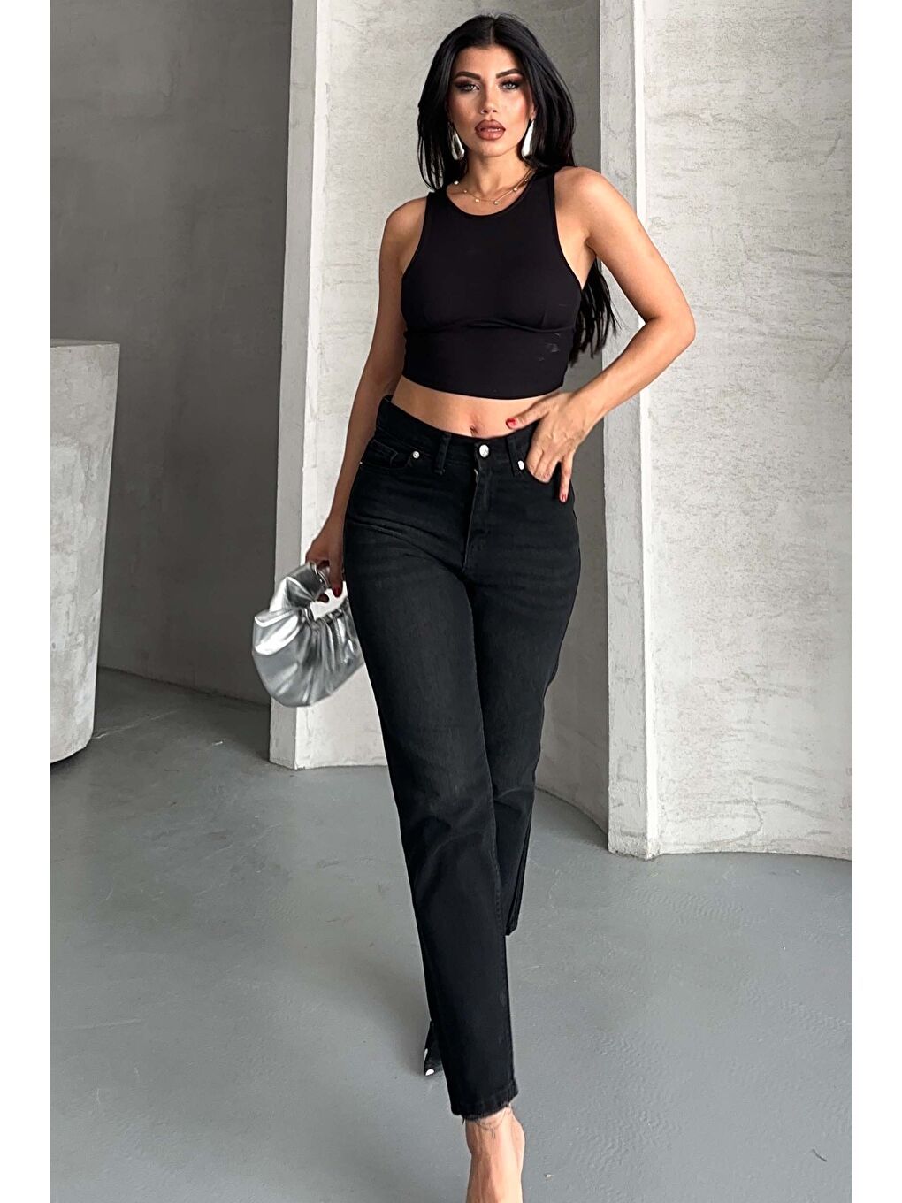 Mom Jean Pantolon Siyah - 27302-2