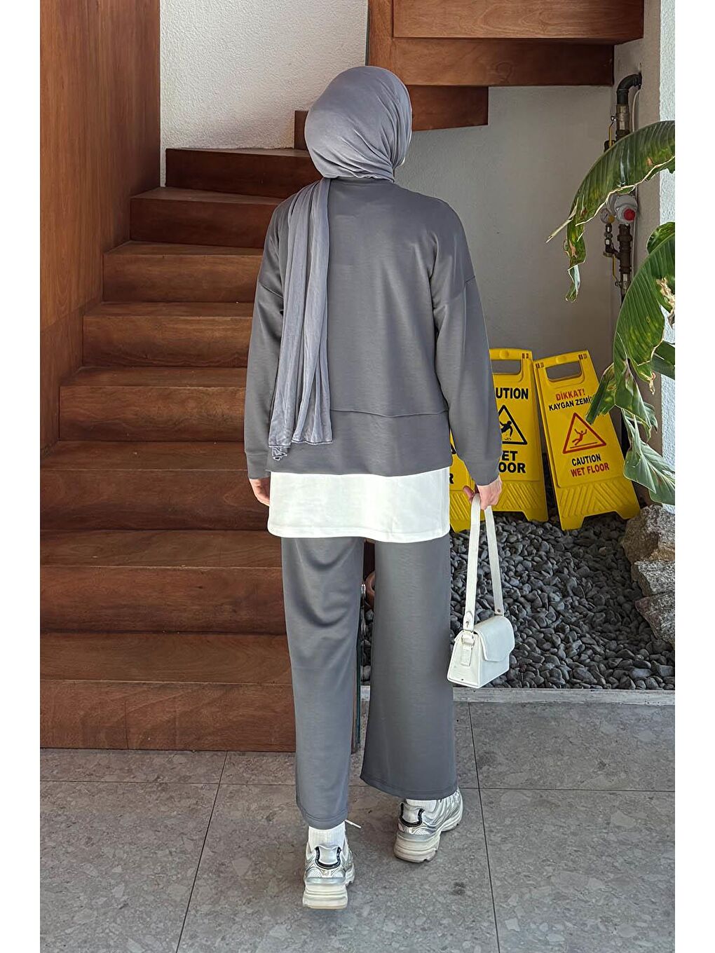 Fermuarlı Garnili Takım Antrasit-3