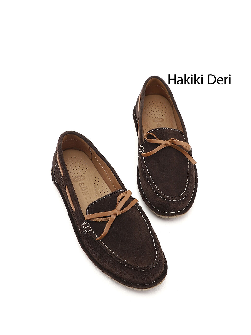 Kahverengi Kadın AÇIK KAHVERENGİ Fiyonklu Hakiki Deri Comfort Loafer-1