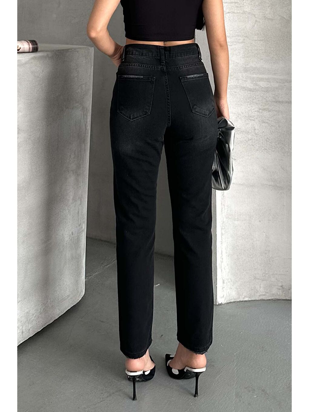 Mom Jean Pantolon Siyah - 27302-4