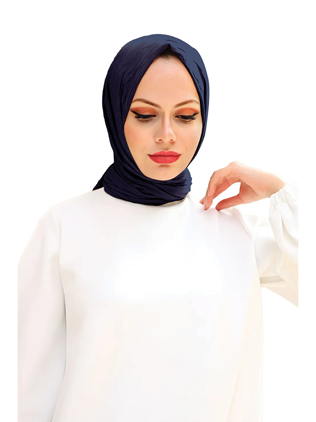 Lacivert Bambu Kraş Şal-2