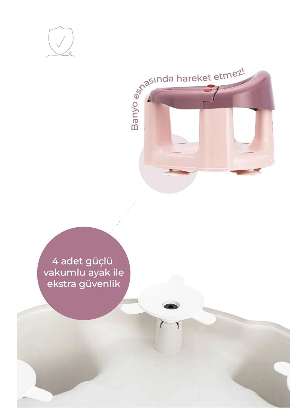 Önden Açılır Banyo & Mama Oturağı Mürdüm-2