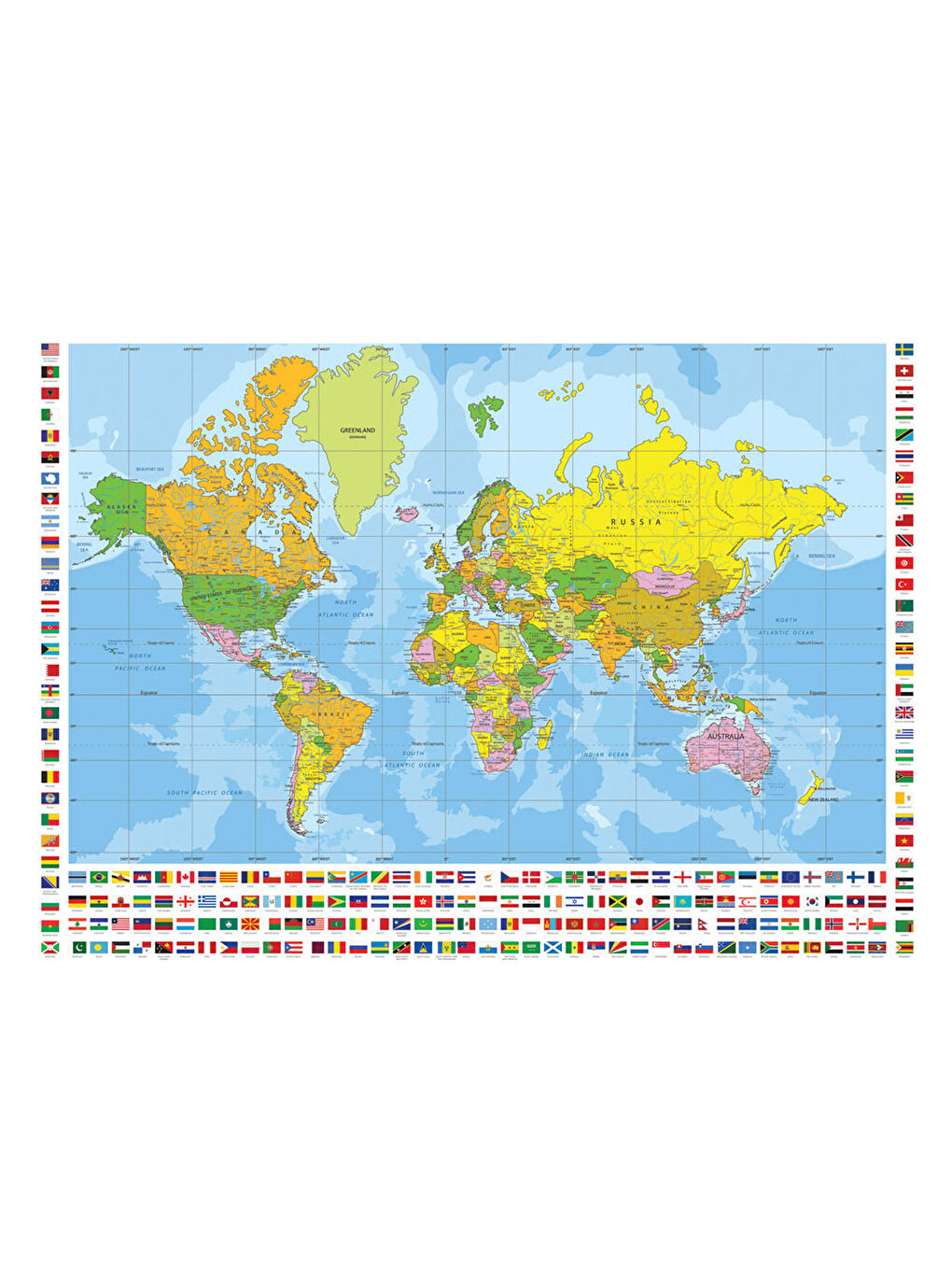 Puzzle 700 XL Parça Dünya Siyasi Haritası 2703-1