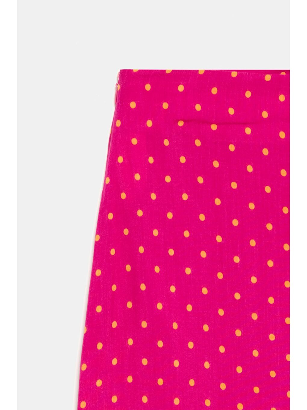 Fuşya Kadın A Kesim Normal Bel Desenli Yırtmaçlı Midi Dokuma Etek - Viskon-3