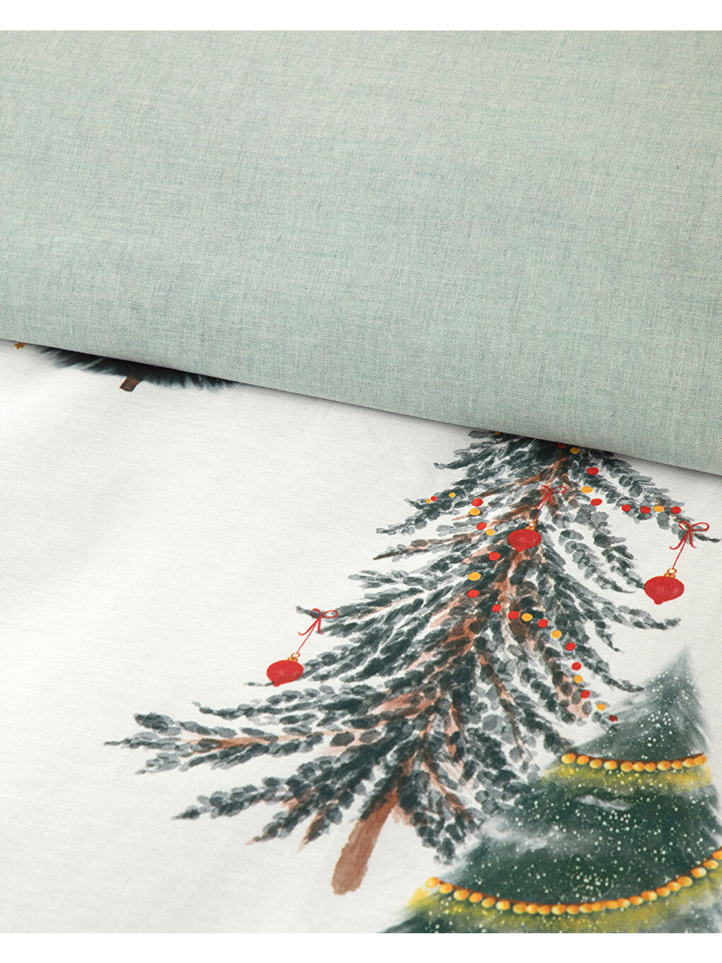 Pine Serenity Dijital Baskılı Soft Pamuk Çift Kişilik Nevresim Takımı Yeşil-5