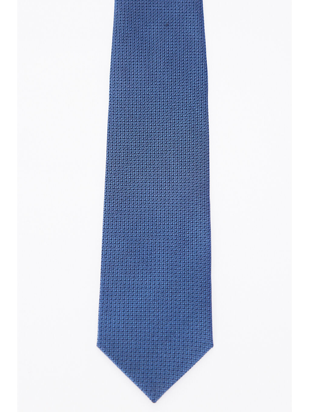 Erkek Mavi Desenli İpek Kravat-1