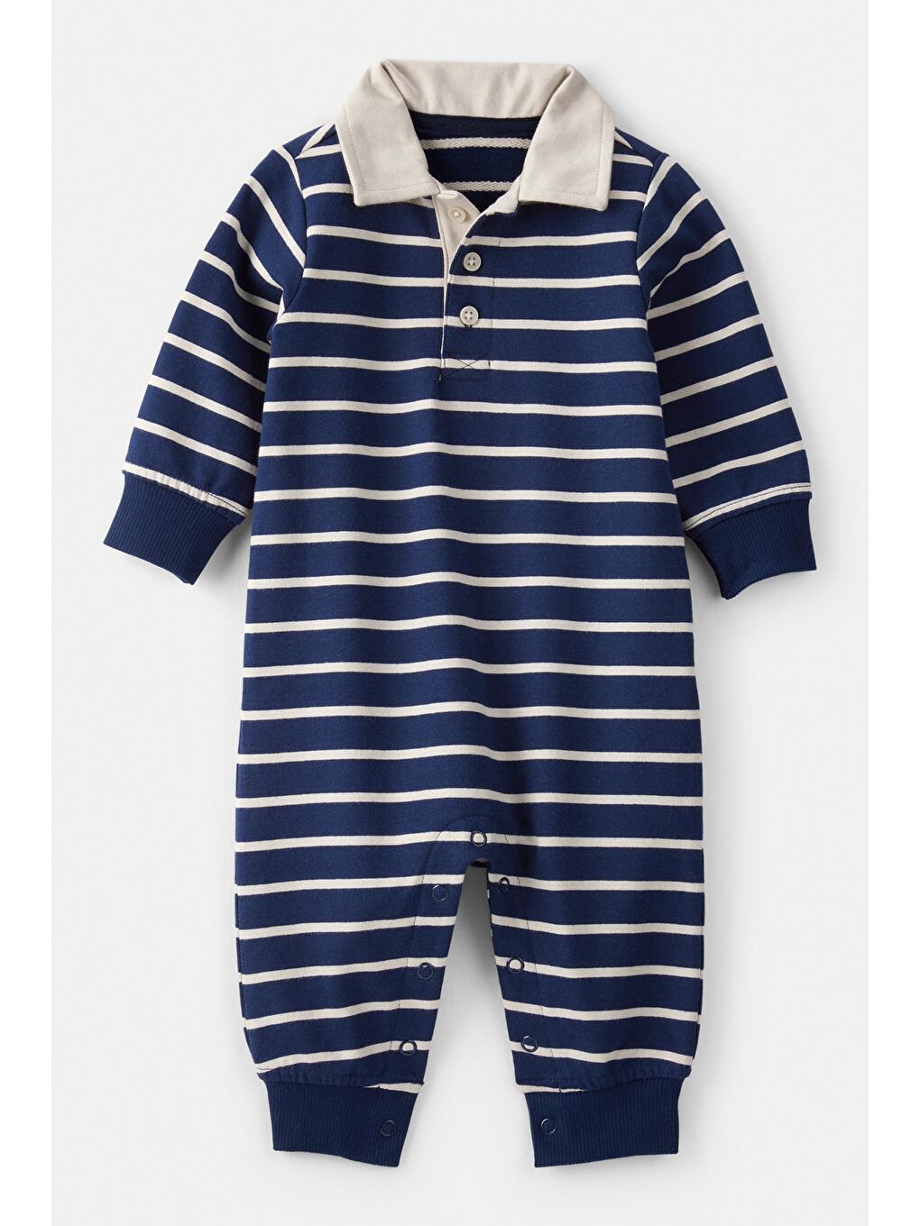 Erkek Bebek Mavi Çizgili Tulum
