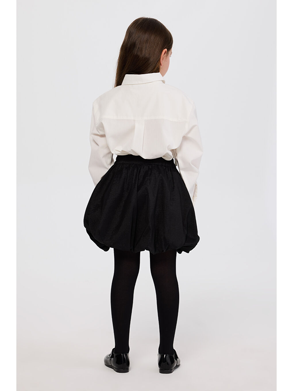 Kız Çocuk Balon Etek Ekru 2'li Takım-9