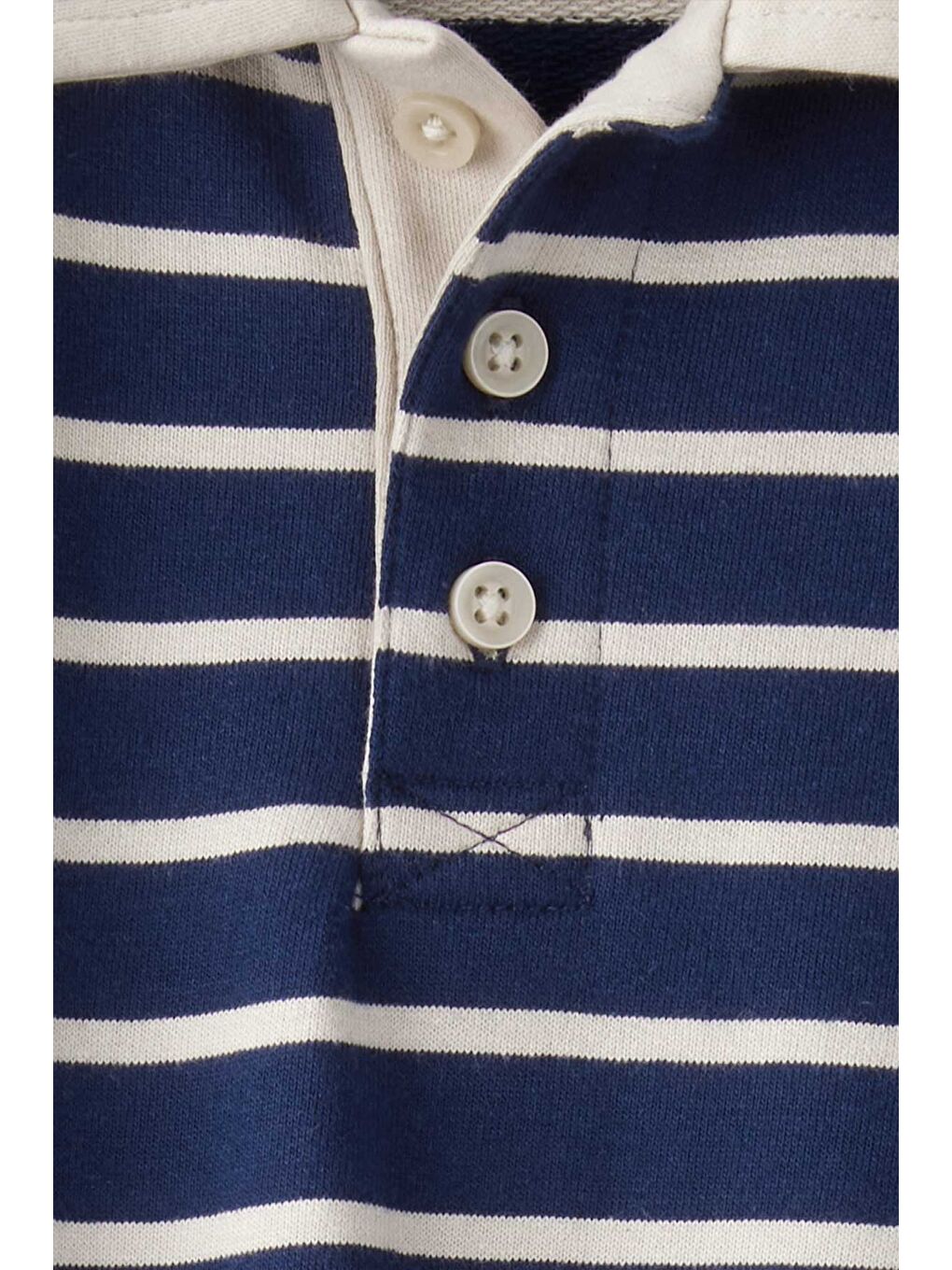 Erkek Bebek Mavi Çizgili Tulum-1