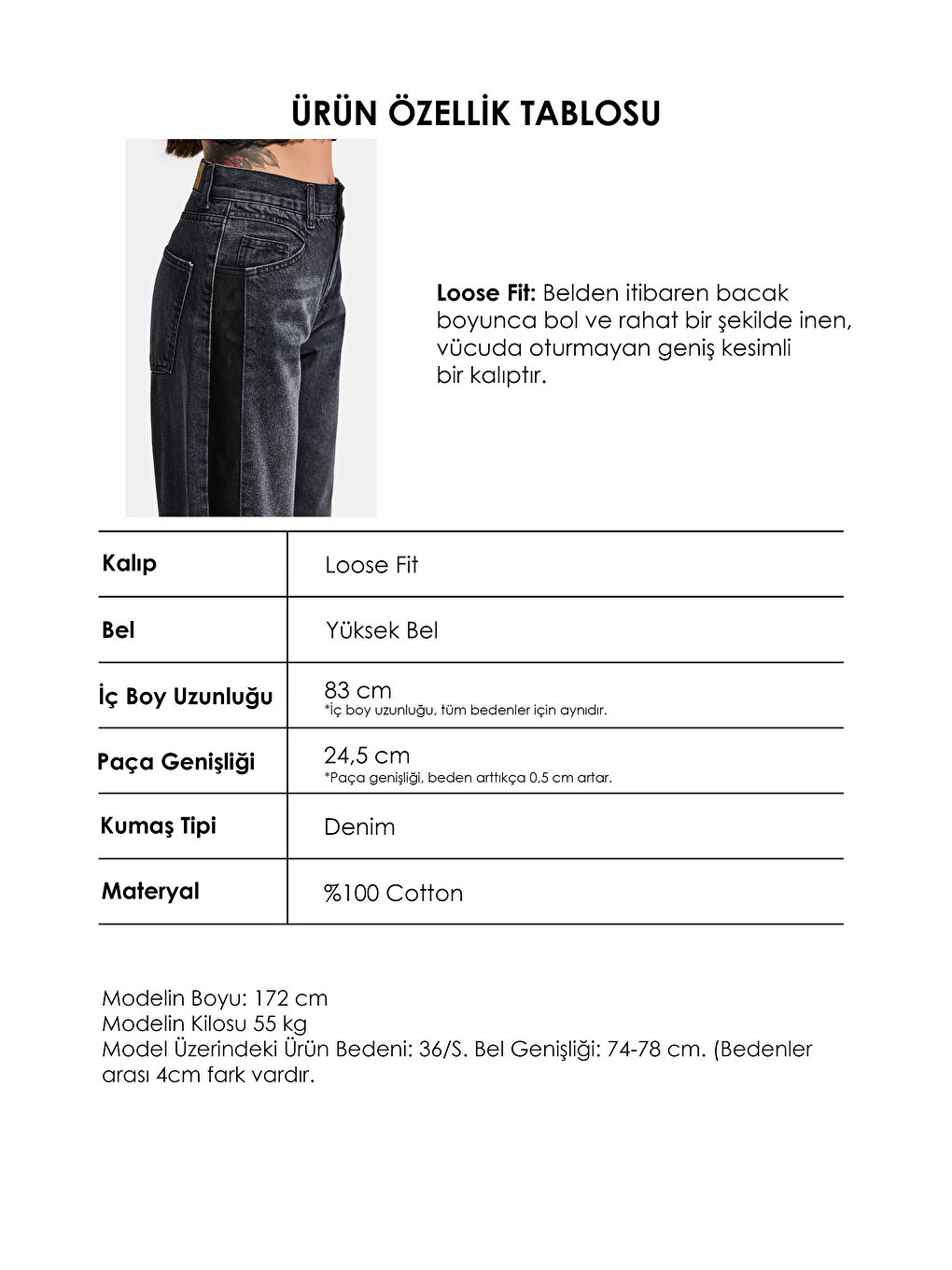Gri Kadın Koyu Füme 2s6-1 Loose Fit Yandan Süet Şeritli Tasarım Denim Jean-4