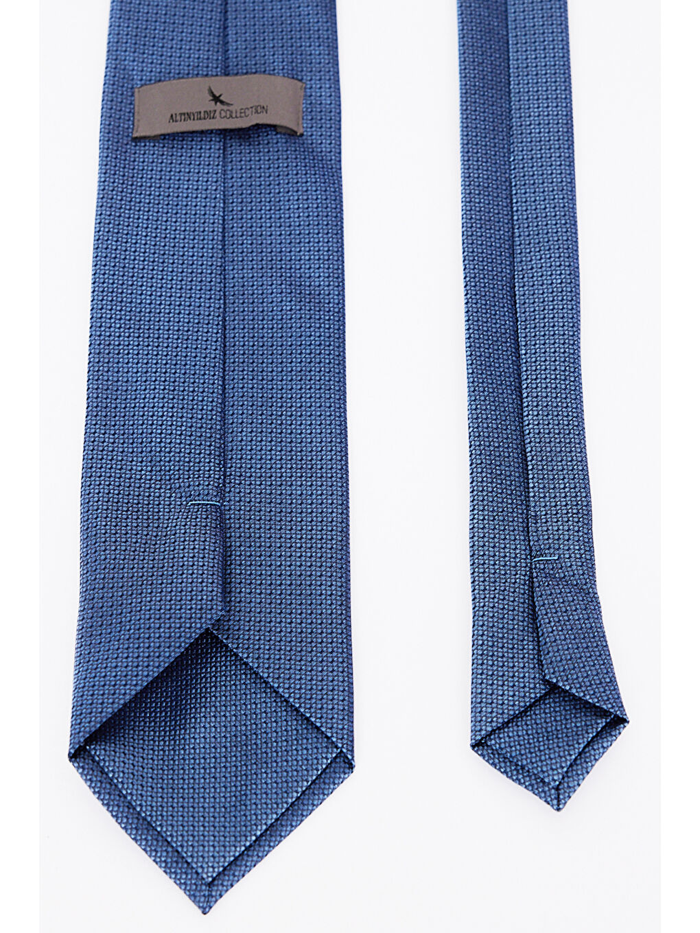 Erkek Mavi Desenli İpek Kravat-2