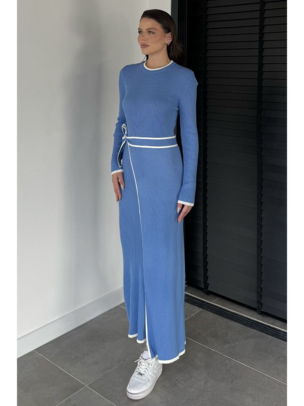 Mavi Kadın Triko Elbise-2