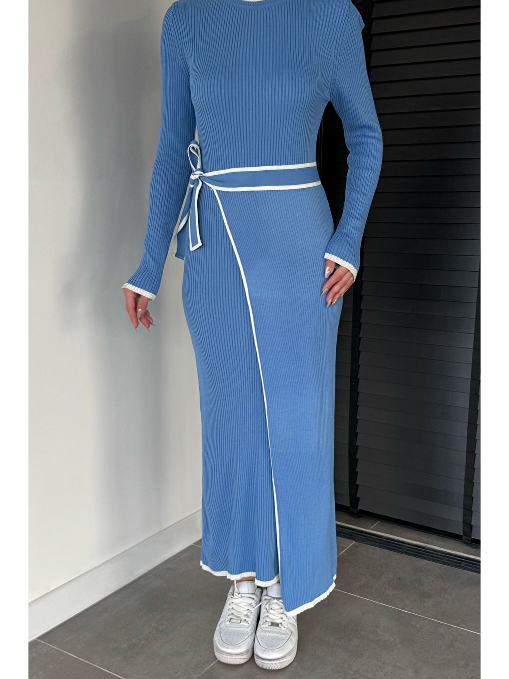 Mavi Kadın Triko Elbise-3