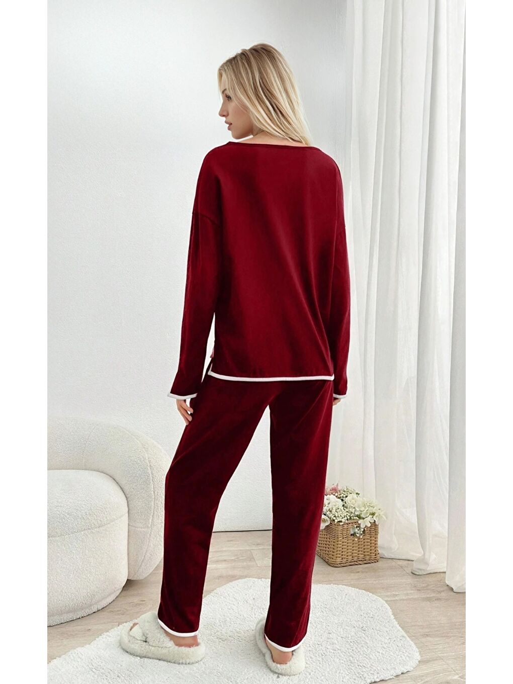 Relax Fit Süprem Pijama Takım Bordo-2