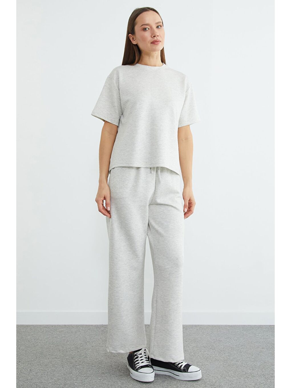 Gri Basic Kısa Kollu Modal 2 Li Takım-2