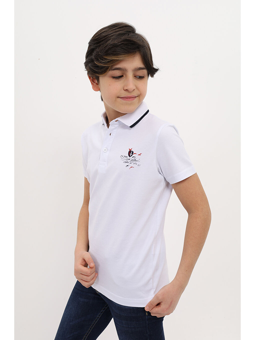 Beyaz Erkek Çocuk Baskılı Tişört-3