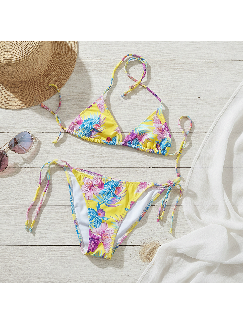 Karışık Kadın Plaj Giyim Desenli Bikini Takım Bb2599-1