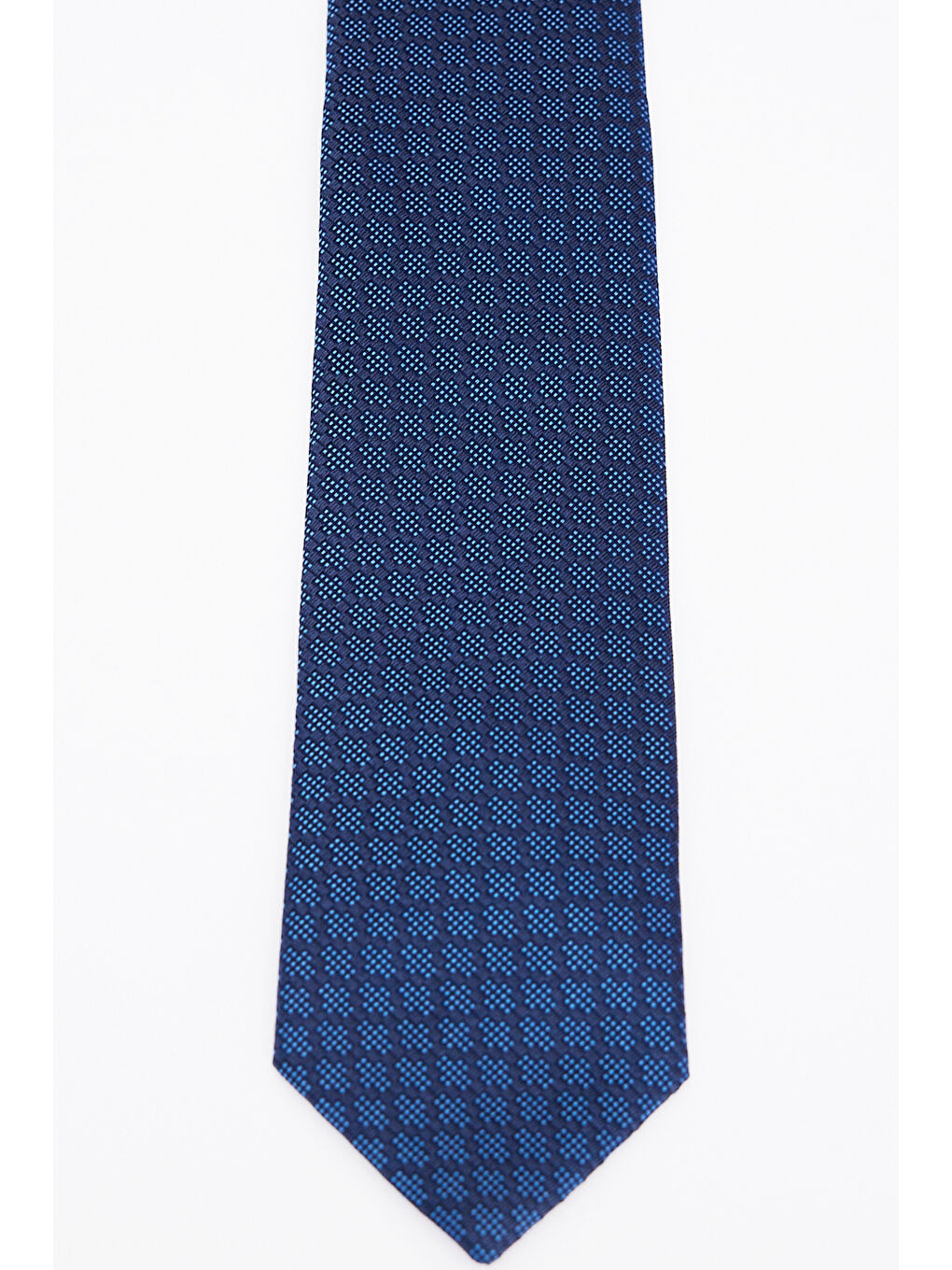 Erkek Lacivert Desenli İpek Kravat-1