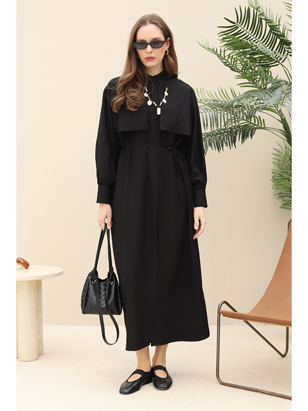 Rüzgarlıklı Elbise Siyah