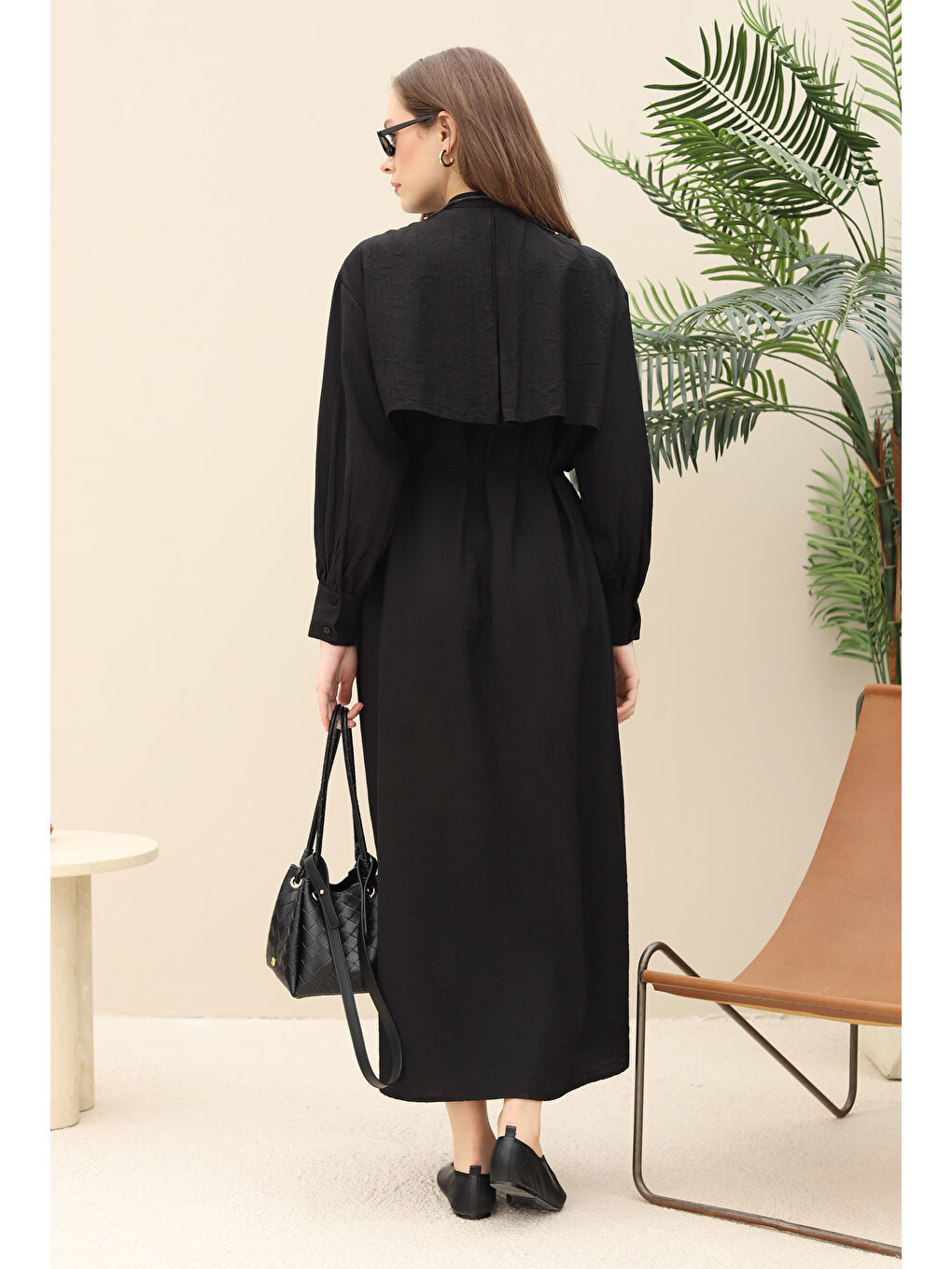 Rüzgarlıklı Elbise Siyah-2