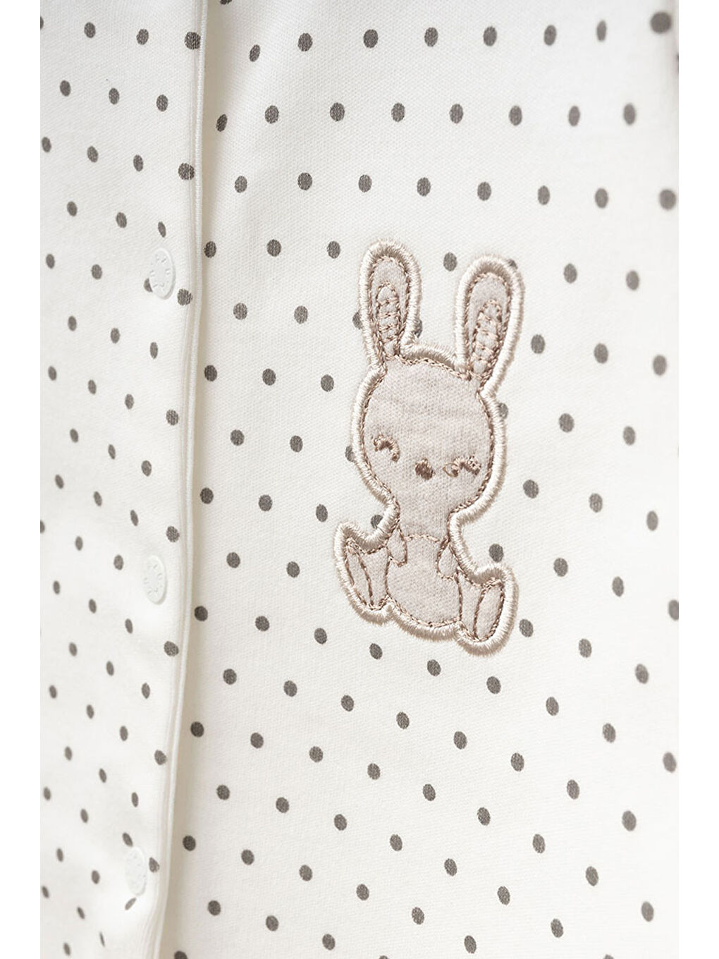 Ekru Kız Bebek Çıtçıtlı Desenli Patikli Tulum 0 Ay 6 Ay-1