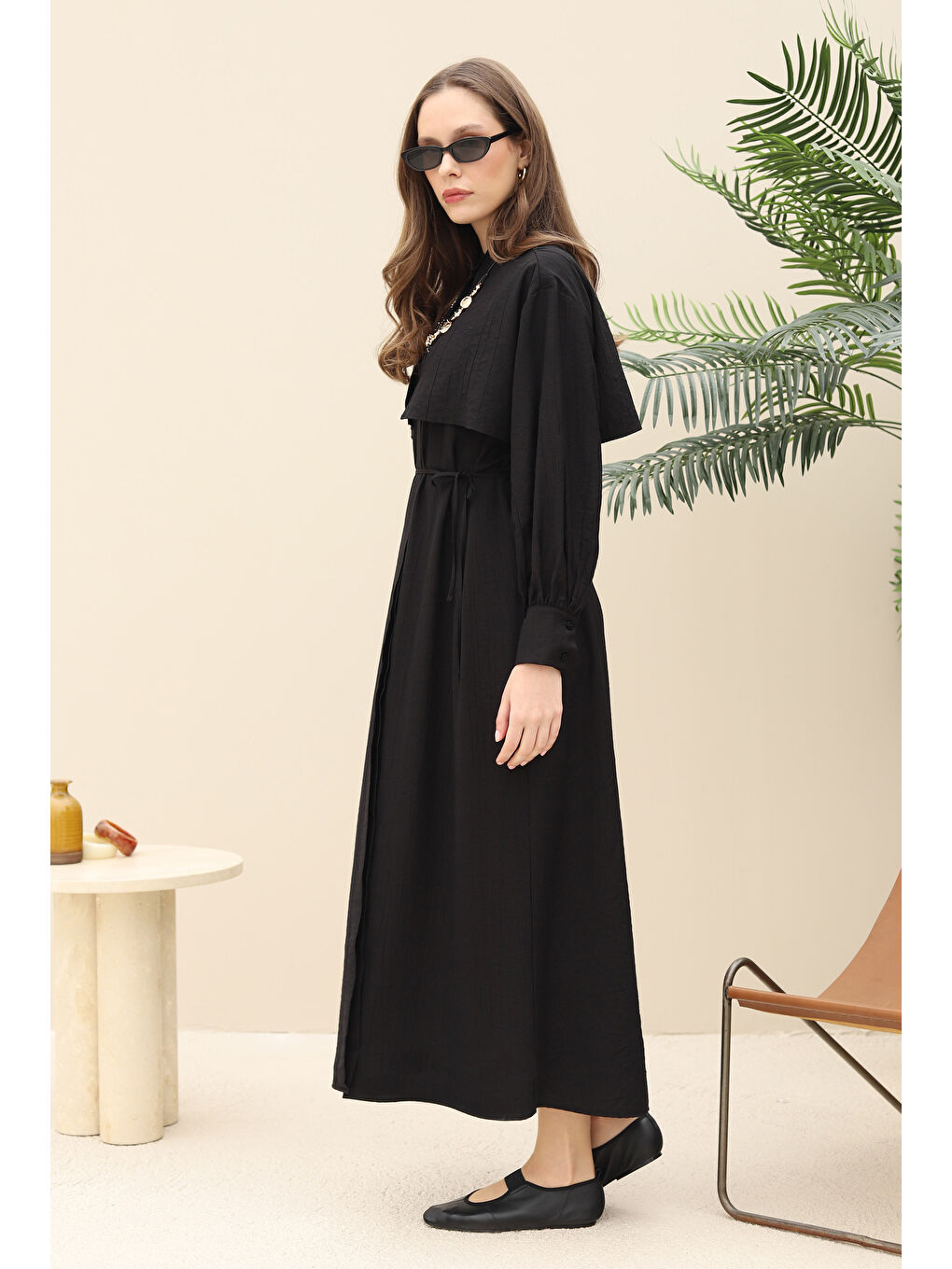 Rüzgarlıklı Elbise Siyah-3