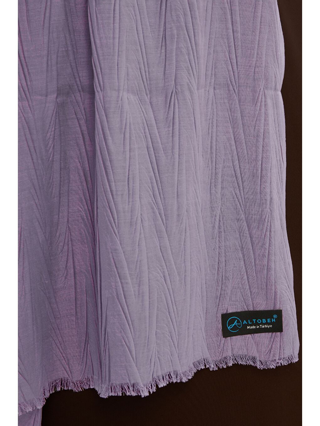 Lila Pliseli Bambu Şal-1