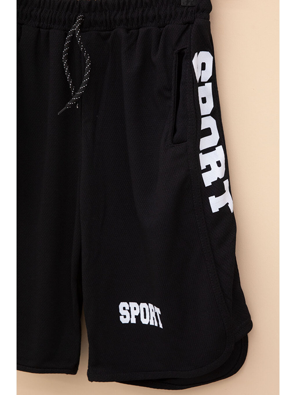 Beyaz Erkek Çocuk Sport Yazı Baskılı Şortlu Takım 21174-2