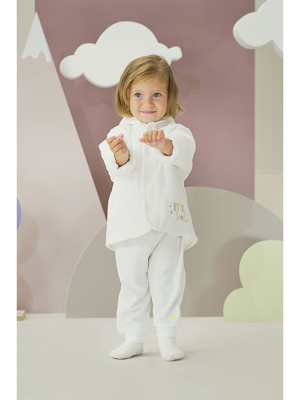 Beyaz Unisex Bebek Hırka-1