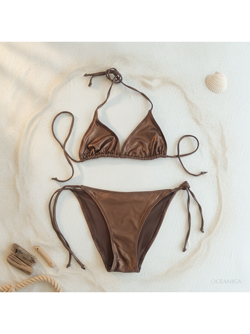 Karışık Kadın Plaj Giyim Kahve Bikini Takım Bb2597-1