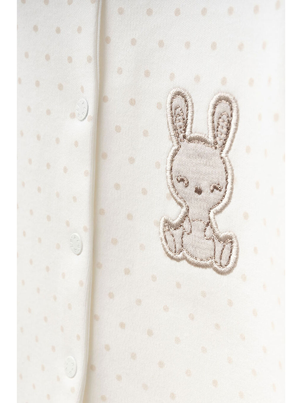 Ekru Kız Bebek Çıtçıtlı Desenli Patikli Tulum 0 Ay 6 Ay-1