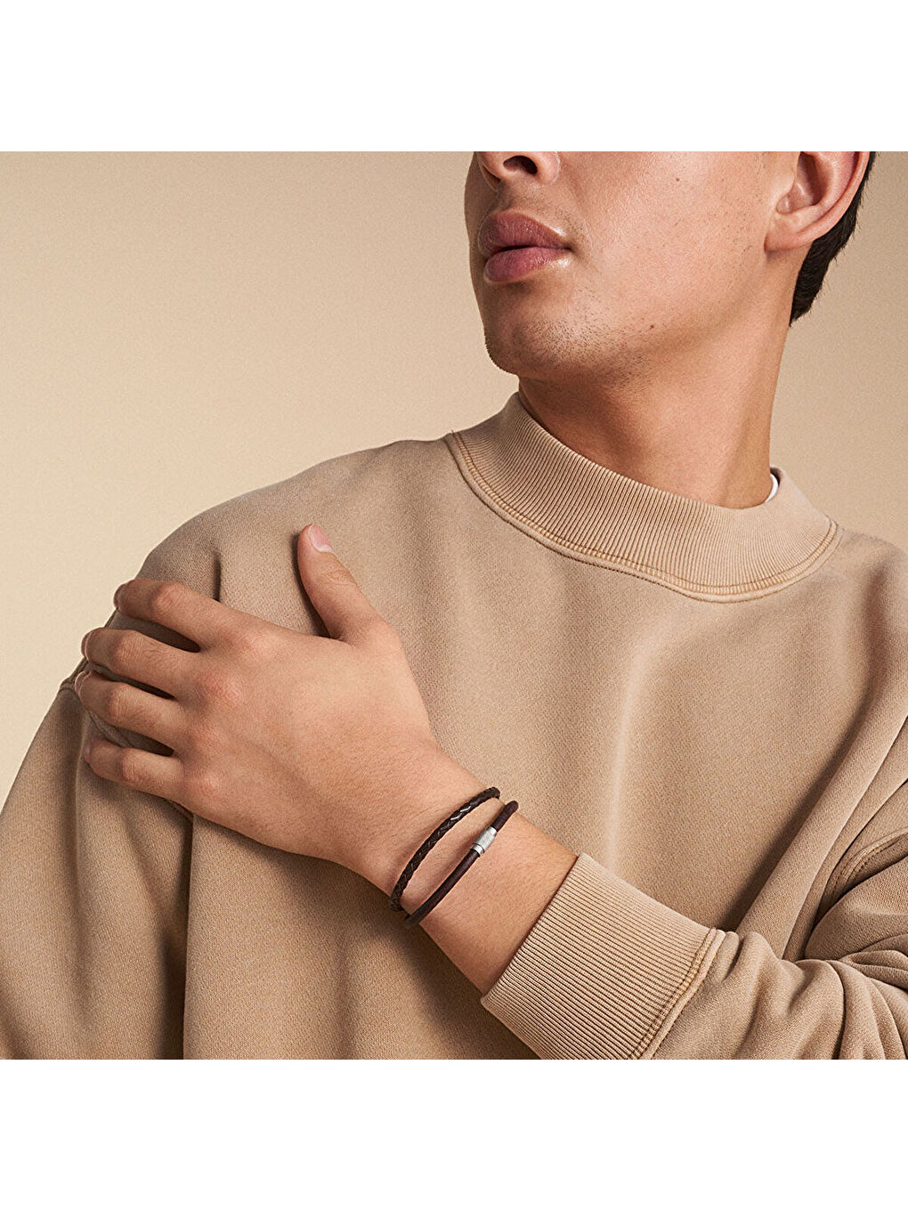 Kahverengi JF04702-040 Erkek Bileklik-1