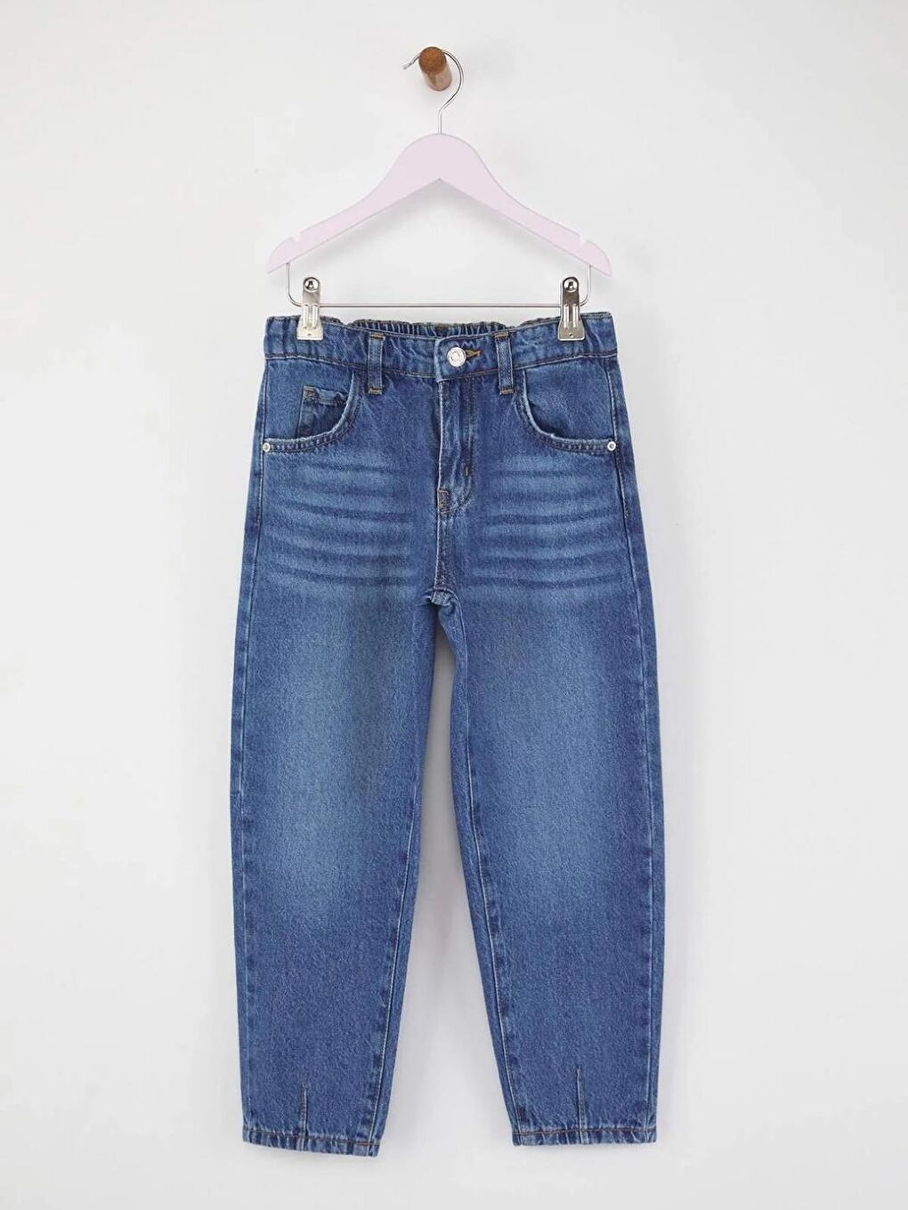 Erkek Çocuk Mavi Renk 100% Pamuk Düz Denim Jeans Pantolon