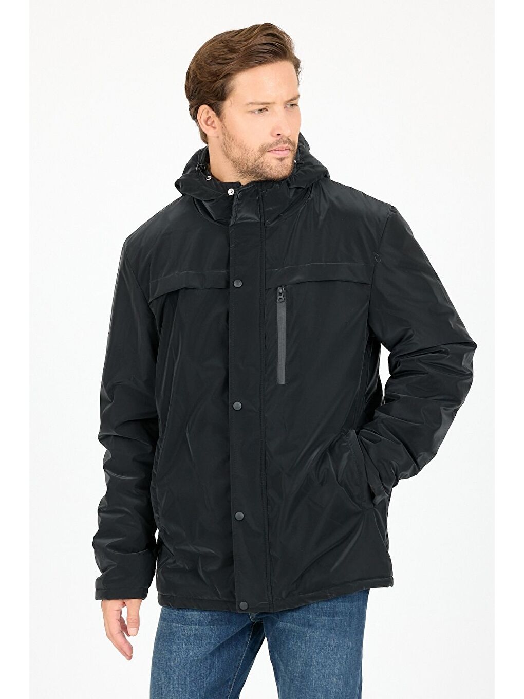 Siyah Vibes x Avmteks Kürklü Kapüşon Detaylı Mont 002