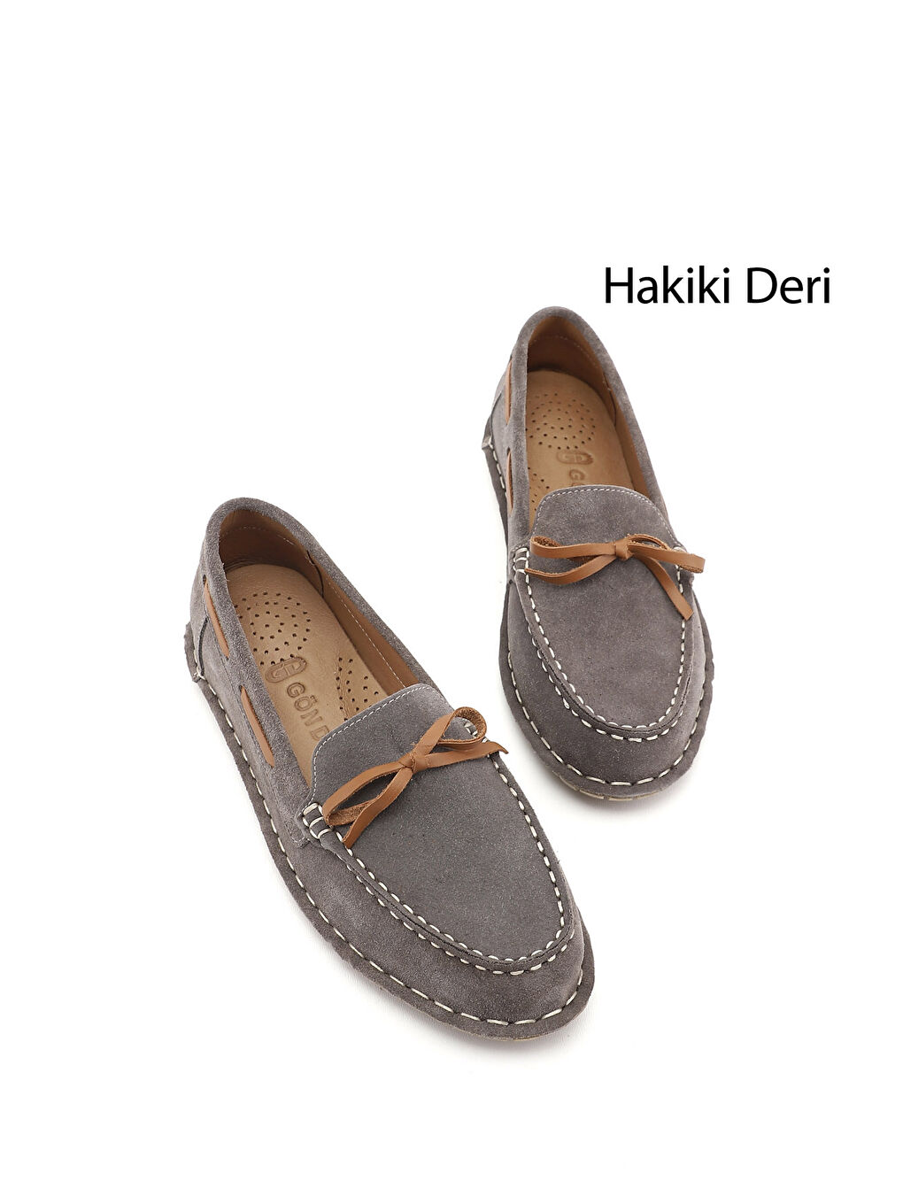 Kahverengi Kadın AÇIK VİZON Fiyonklu Hakiki Deri Comfort Loafer-1