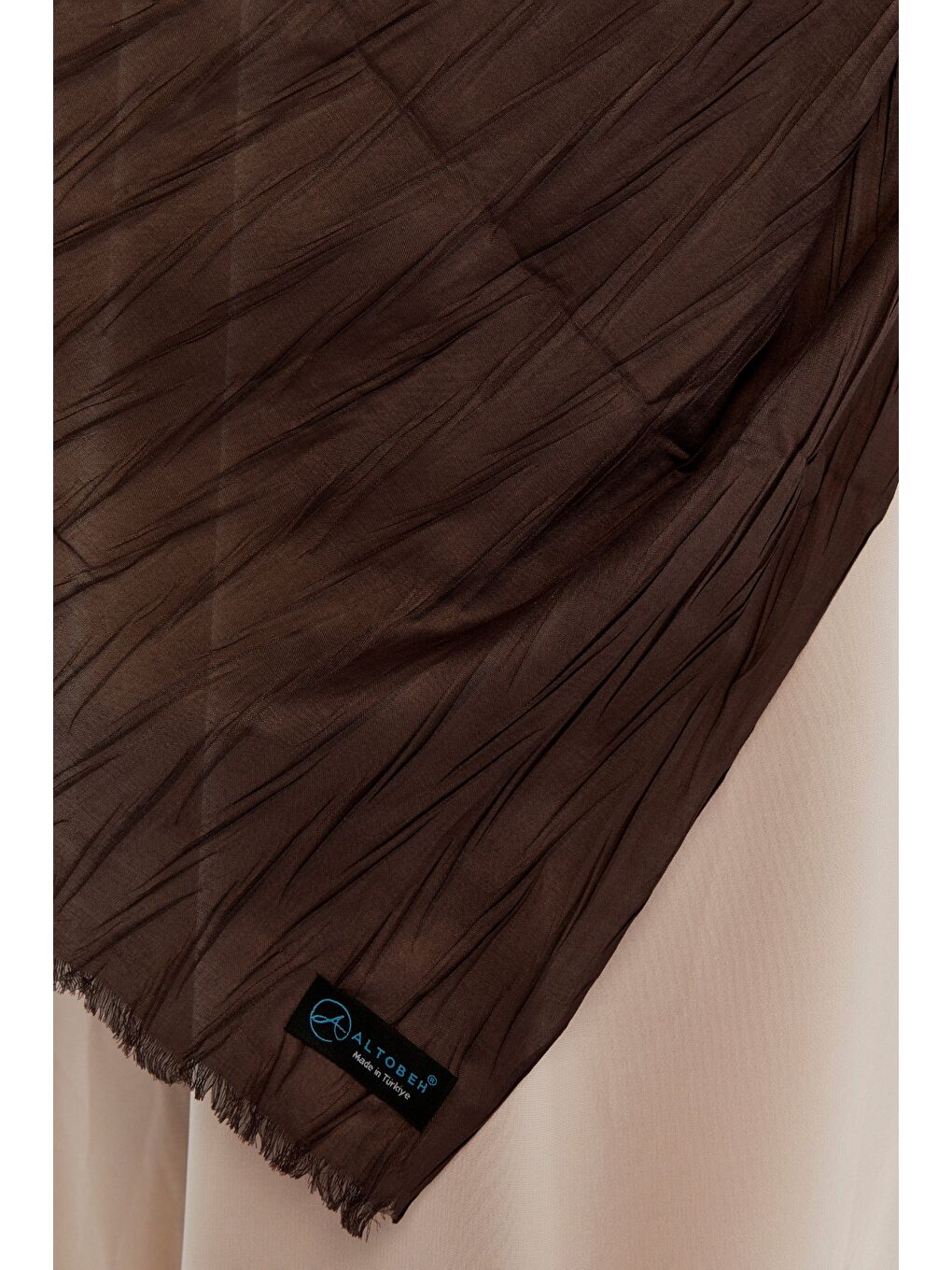 Kahverengi Pliseli Bambu Şal-1