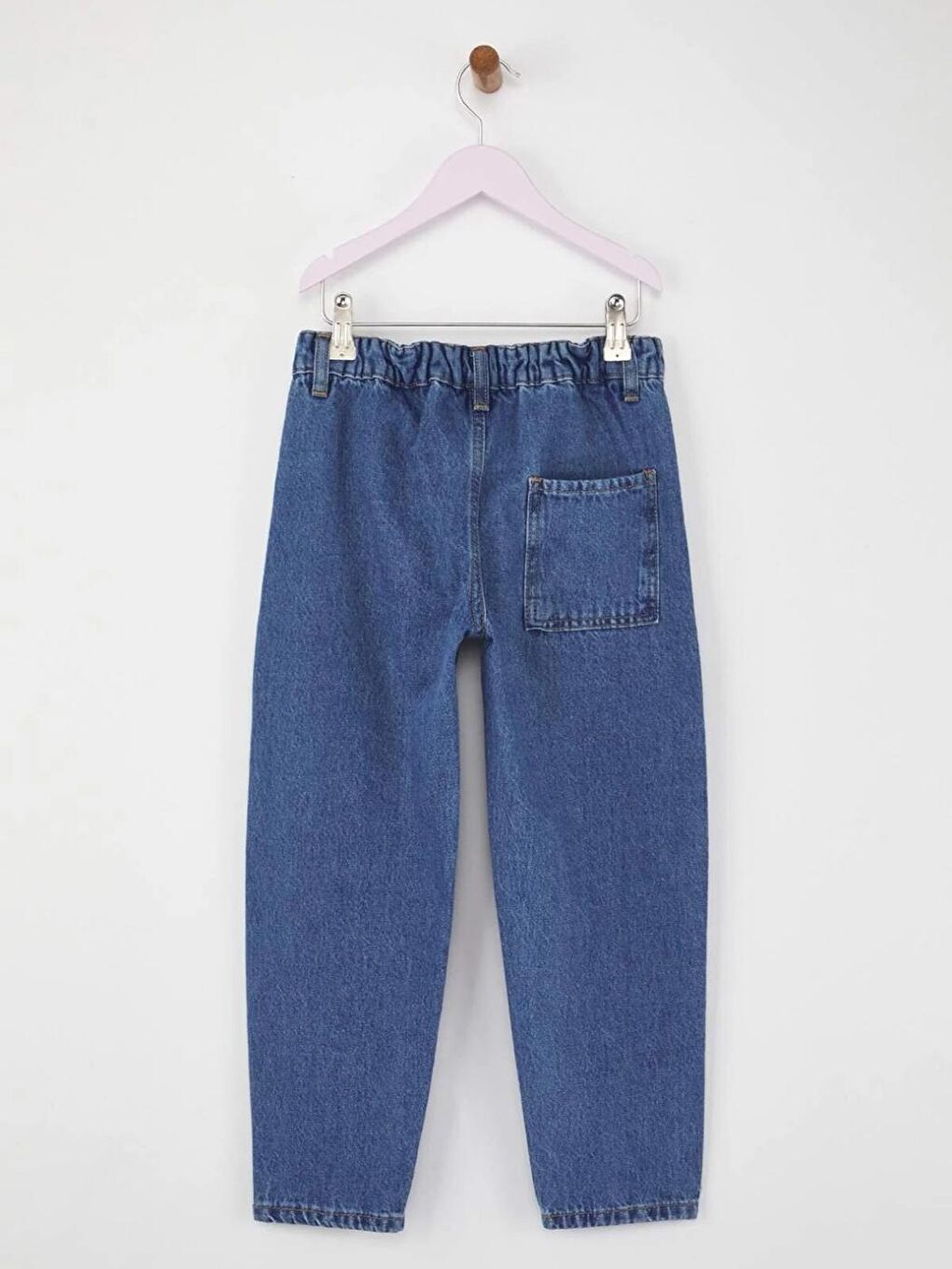 Erkek Çocuk Mavi Renk 100% Pamuk Düz Denim Jeans Pantolon-2