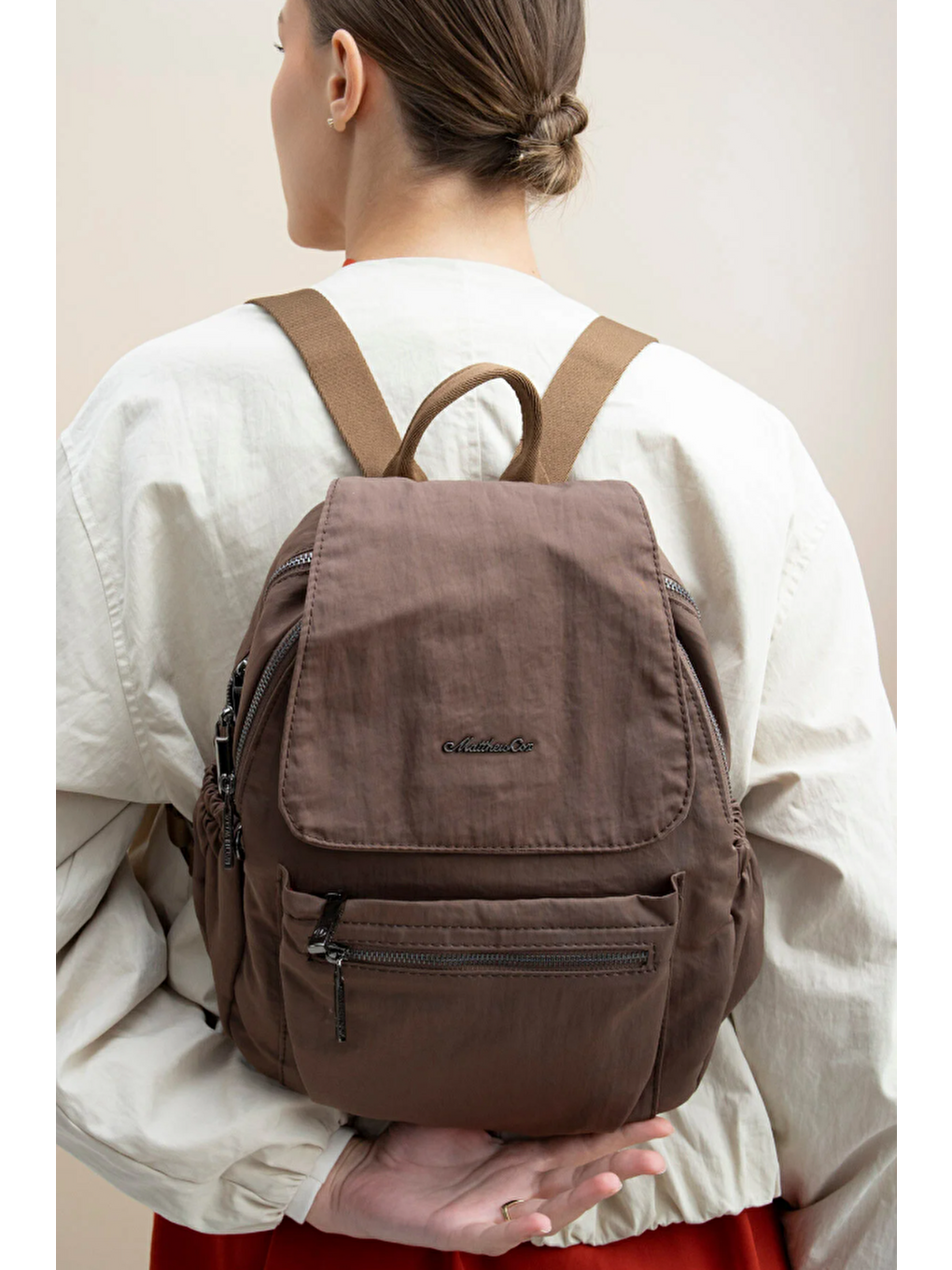 Kahverengi Kapaklı Kadın Sırt Çantası BYN2325-1