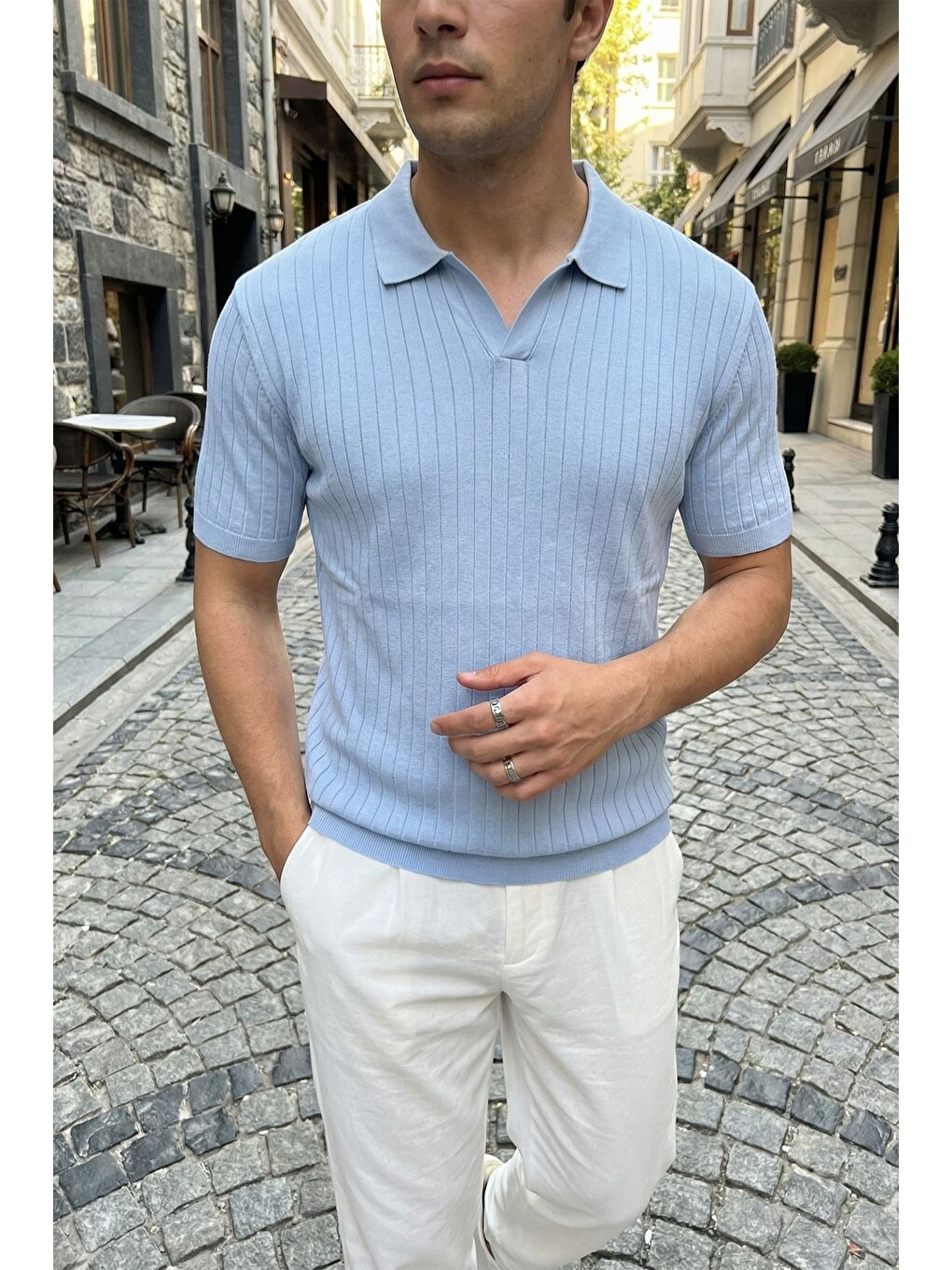 Mavi Sion Regular Fit Erkek Kısa Kol Triko Polo Yaka Tişört